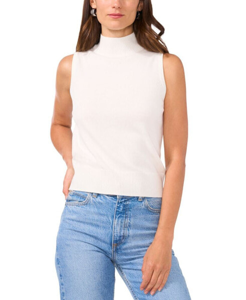 Women's Mock Neck Sleeveless Sweater