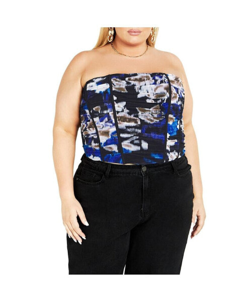 Plus Size Fallon Print Corset Top