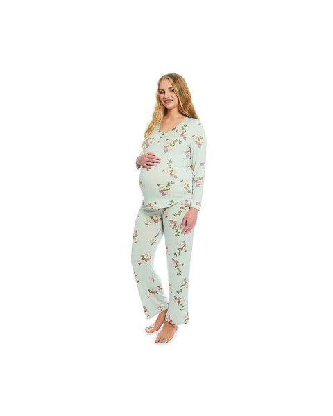 Maternity Laina Top & Pants /Nursing Pajama Set