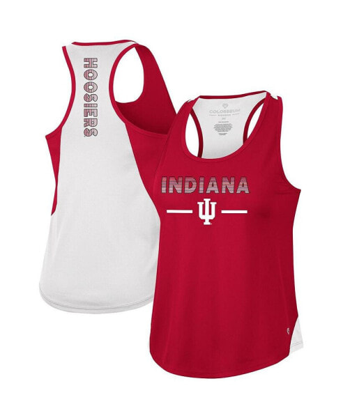 Women's Crimson Indiana Hoosiers Sachs 2-Hit Scoop Neck Racerback Tank Top