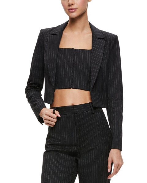 Alice + Olivia Mya Cropped Fitted Blazer Women's