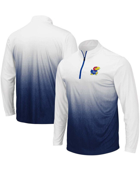 Men's Navy Kansas Jayhawks Magic Team Logo Quarter-Zip Jacket