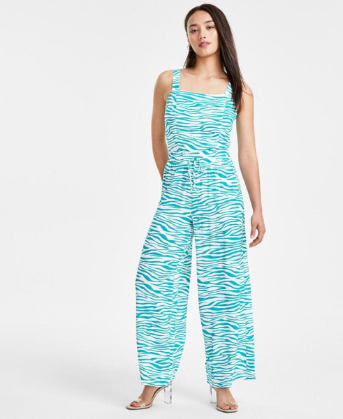 Petite Printed Pull-On Wide-Leg Pants, Created for Macy's