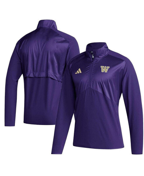 Men's Purple Washington Huskies Sideline AEROREADY Raglan Sleeve Quarter-Zip Jacket