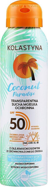 Transparenter trockener Sonnenschutznebel für Körper und Gesicht SPF 50