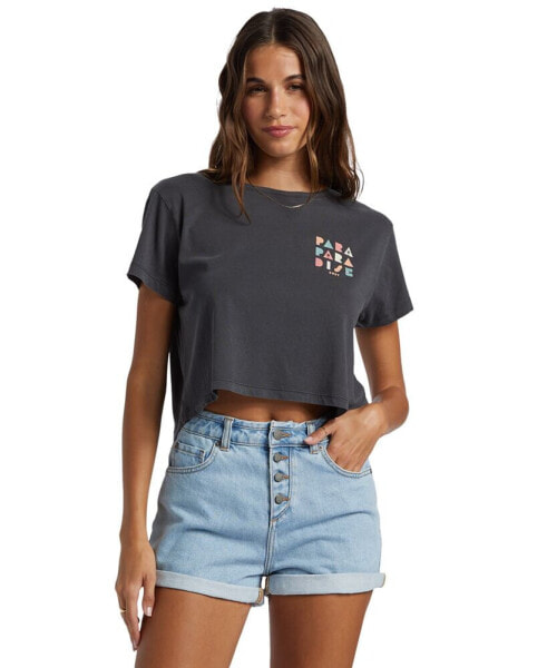 Juniors' Para Paradise Graphic Cropped Tee