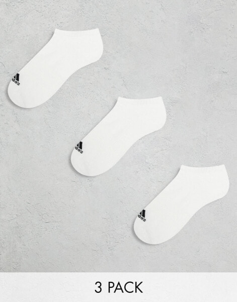 adidas Training 3 pack trainer socks in white