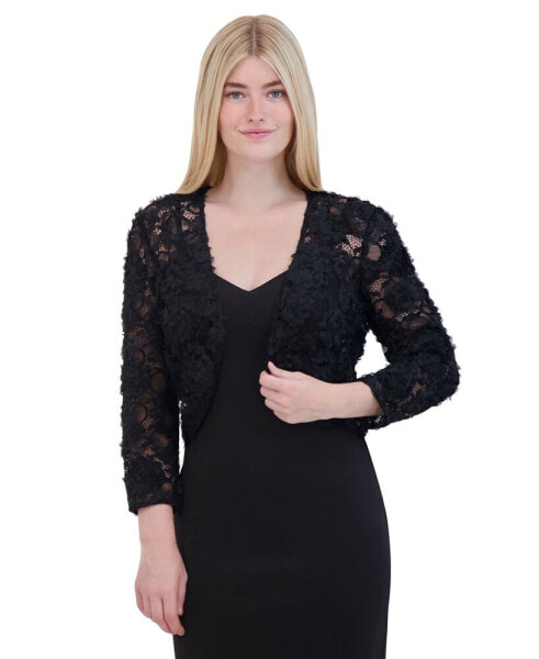 Women's 3/4-Sleeve Lace Cropped Jacket