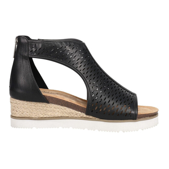 Corkys Sugar Momma CutOuts Espadrille Wedge Womens Black Casual Sandals 41-0287