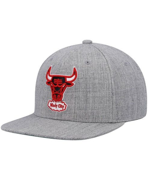 Men's Heathered Gray Chicago Bulls Hardwood Classics Team 2.0 Snapback Hat