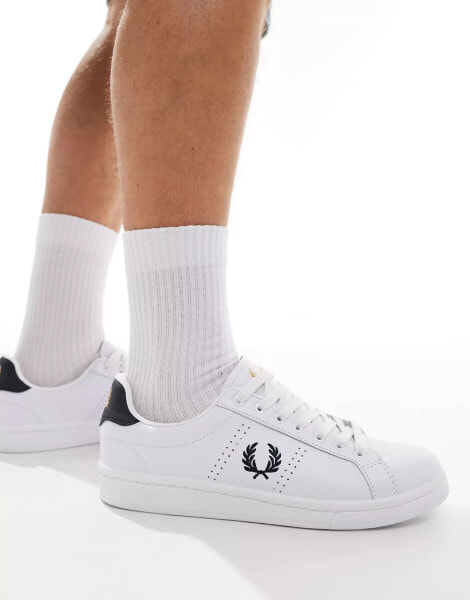 Fred Perry B721 leather trainers in white