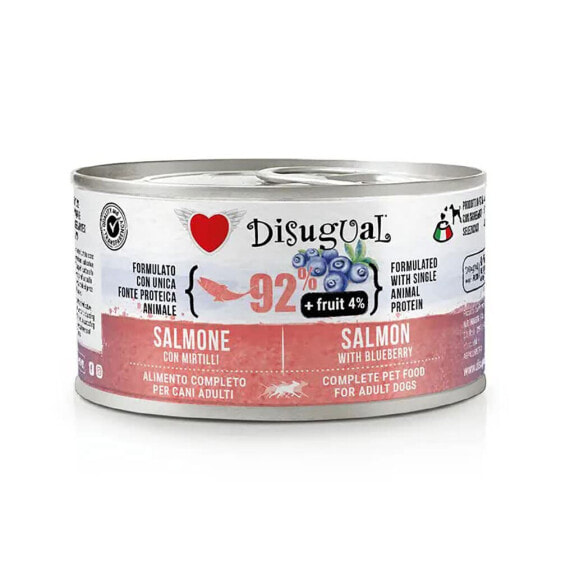 DISUGUAL 150g complete pet food for adults dogs with salmon and blueberrys 12 units