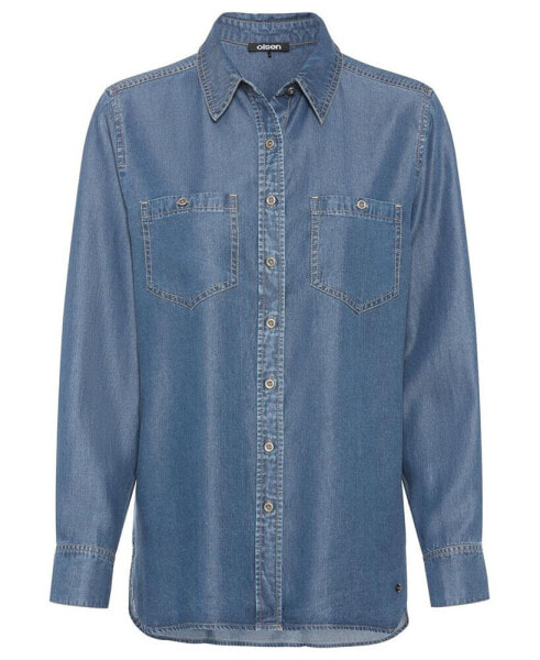 Women's Long Sleeve Soft Denim Shirt