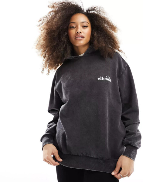 ellesse Keilly overhead hoodie in washed black