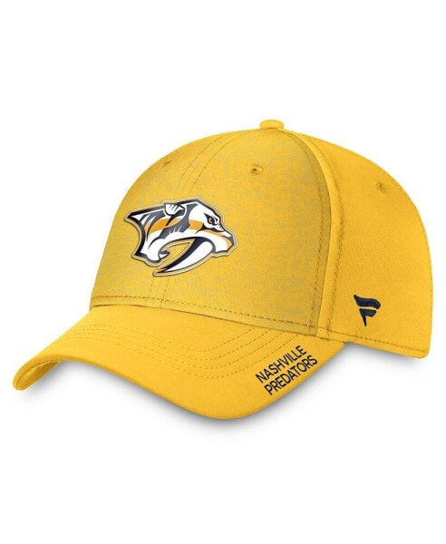 Men's Gold Nashville Predators Authentic Pro Rink Flex Hat