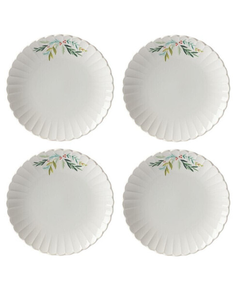 French Perle Berry Holiday Dinner Plates, Set of 4