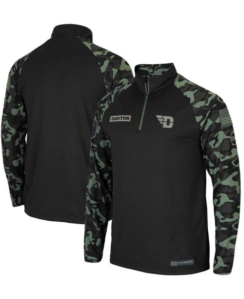 Men's Black Dayton Flyers OHT Military-Inspired Appreciation Take Flight Raglan Quarter-Zip Jacket