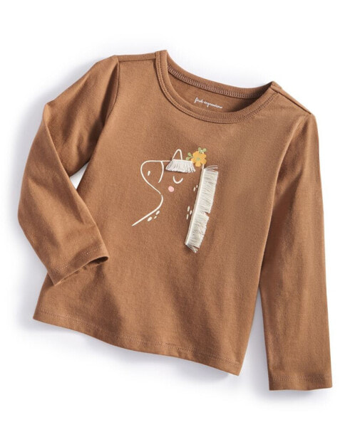 Baby Girls Long-Sleeve Horse Fringe Graphic T-Shirt, Created for Macy's