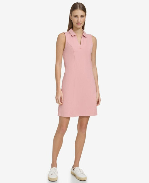 Women's Sleeveless Knit Polo Dress