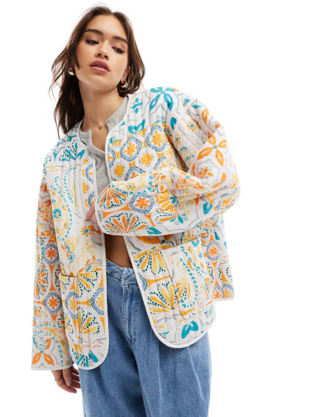 ASOS DESIGN quilted handkerchief print jacket