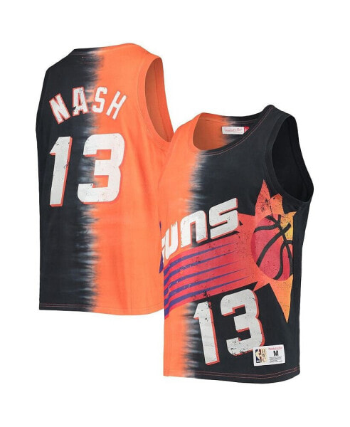 Men's Steve Nash Orange and Black Phoenix Suns Hardwood Classics Tie-Dye Name and Number Tank Top