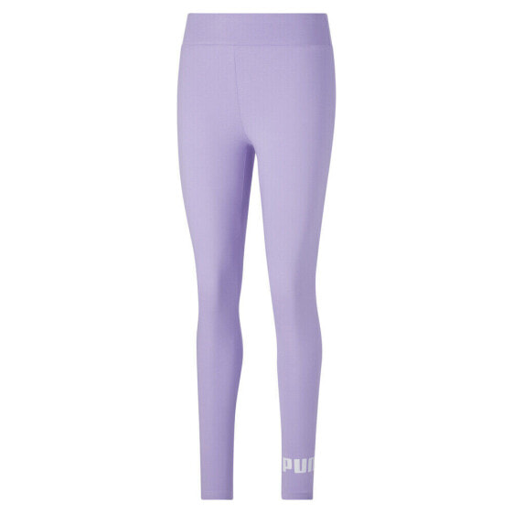 Puma Essentials Logo Elastic Waist Leggings Womens Purple Athletic Casual 676905