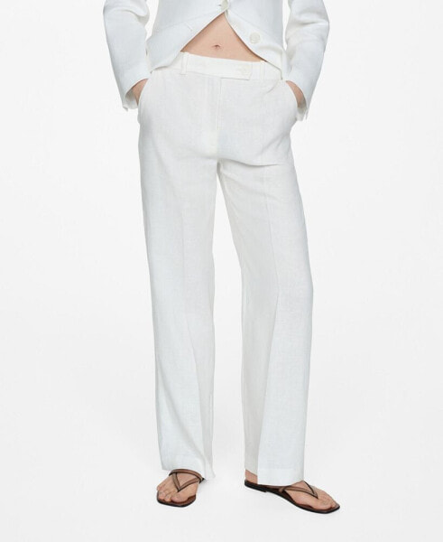 Women's 100% Linen Suit Trousers