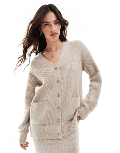 Vila longline cardigan in cream