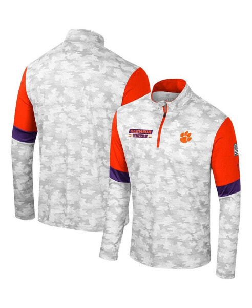 Men's Camo Clemson Tigers OHT Military-Inspired Appreciation Tomahawk Quarter-Zip Windshirt