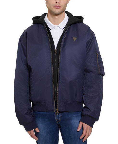 Men's John Bomber Jacket with Removable Hooded Inset