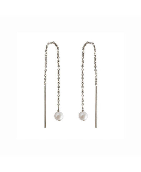 Paloma Pearl Threaders Silver