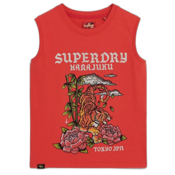 SUPERDRY Tattoo Rhinestone sleeveless T-shirt