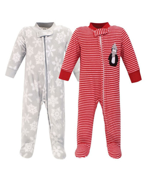 Baby Boys Baby Fleece Zipper Sleep and Play 2pk