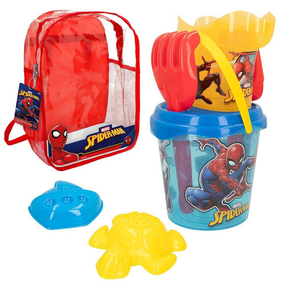 COLORBABY Set Cubo Beach18 cm With Accessories And Backpack Spiderman Transport