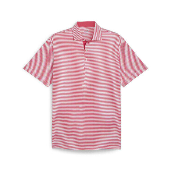 Puma Isle Pique Short Sleeve Polo Shirt Mens Pink Casual 62447205