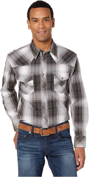 Рубашка Rock and Roll Cowboy Long Sleeve Plaid Snap