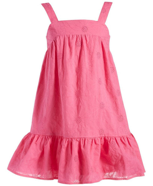 Toddler & Little Girls Cotton Eyelet Drop-Waist Dress