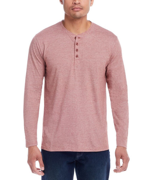 Men's Micro-stripe Long Sleeve Henley