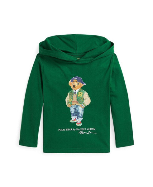 Toddler and Little Boys Polo Bear Cotton Jersey Hooded Tee