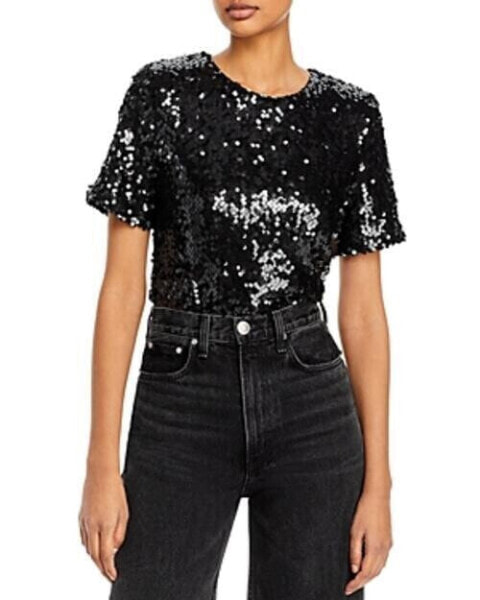 Футболка Wayf La Dame Sequin Mesh Tee Black M