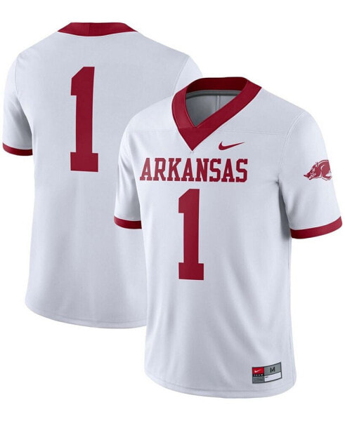 Men's Big and Tall 1 White Arkansas Razorbacks Alternate Game Jersey