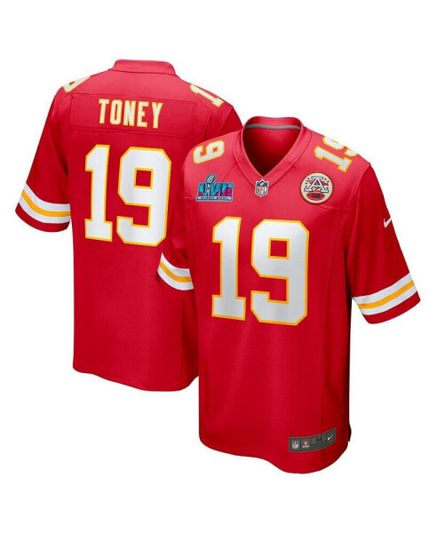 Men's Kadarius Toney Red Kansas City Chiefs Super Bowl LVII Patch Game Jersey