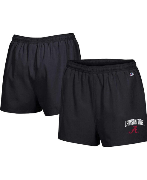 Women's Black Alabama Crimson Tide Football Fan High Waist Shorts