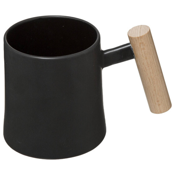 Becher aus Keramik mit Holzgriff, 370 ml