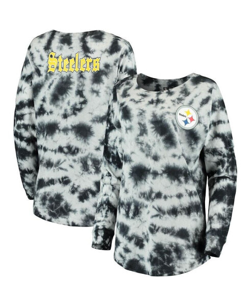 Women's Black Pittsburgh Steelers Tie-Dye Long Sleeve T-shirt