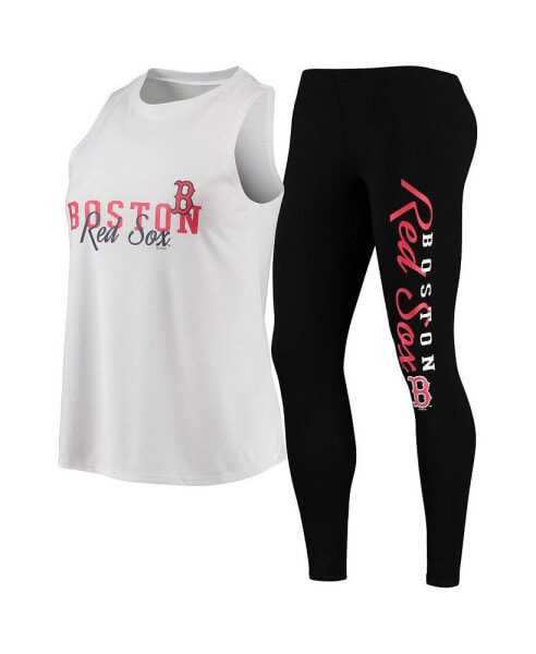 Женская пижама Concepts Sport womens White, Black Boston Red Sox Sonata Tank Top and Leggings Set