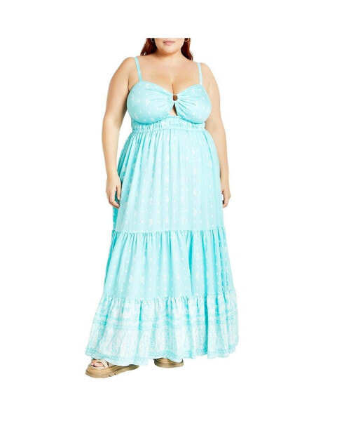 Plus Size Harlow Border Maxi Dress