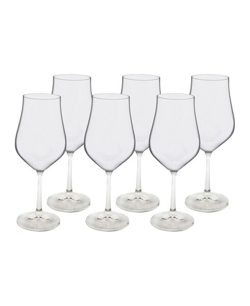 White Water Glasses with Stem, Set of 6