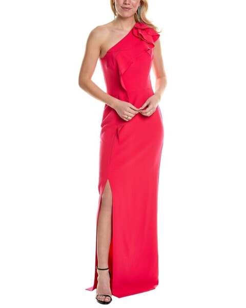 Teri Jon By Rickie Freeman One-Shoulder Gown Women's Pink 2