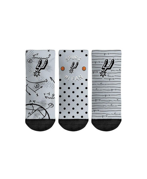 Toddler Boys and Girls Socks San Antonio Spurs #1 Fan 3-Pack Crew Socks Set